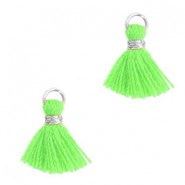 Mini Borla 1cm - Silver-neon green